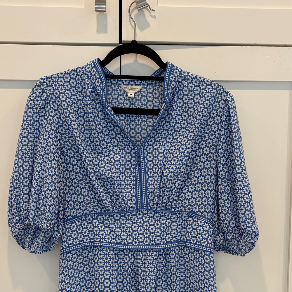 Max Studio Size Medium Blue Patterned Women's Dre… - image 4